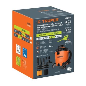 Aspiradora Sopladora 12G/45L PROFESIONAL 3,700W