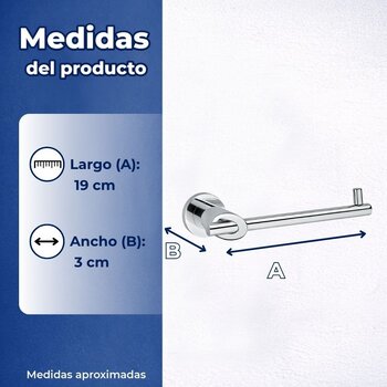 Portapapel Nuva Acabado Cromo para Baño