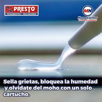 Silicón Transparente 100% marca Presto 300 mL