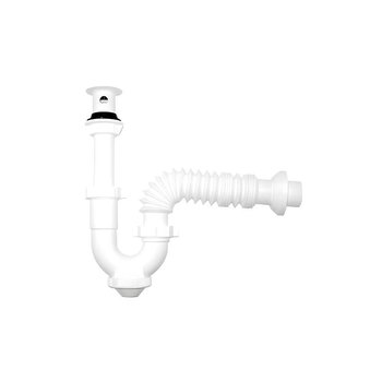 Trampa Para Lavabo PVC Flexible con Contra Tipo P