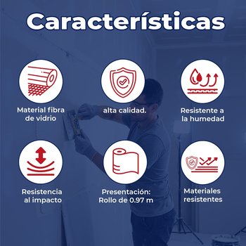 Malla Fibra Vidrio 0.97 ml x 45.7 ml Panel Rey