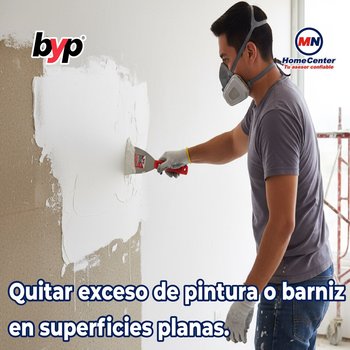 Espátula recta acero 4 Pulgadas BYP rígido con mango de plástico