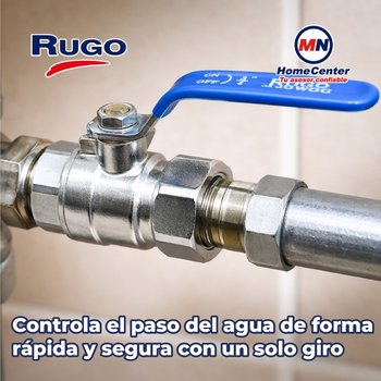 Válvula de Esfera Roscable Rugo 13 mm ½ pulgada