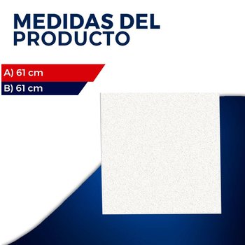 Plafón Yeso Clean Rey 7MM 0.61 X 0.61 M (8 PZA)