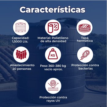 Tanque Agua Rotoplas Estándar Negro 15000 L