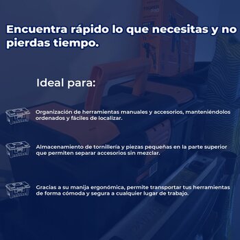 Caja para herramienta Negro de 16" con compartimentos Truper