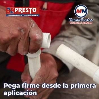 Pegamento PVC Presto Para Conexiones Hidraulicas118 ml 1/8 l