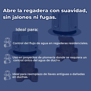 LLave Individual Para Regadera Maneral y Chapetón Empotrar Rugo