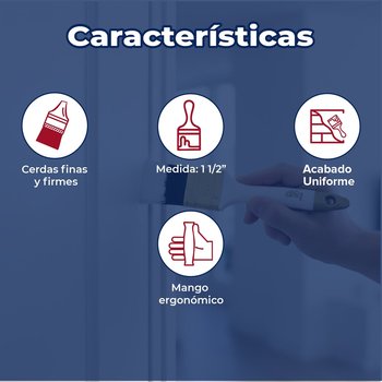 Brocha Premium de Cerda Natural y Poliéster BYP 1 1/2" Pulgada