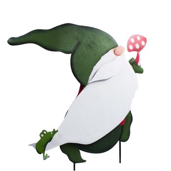 Estaca decorativa para jardín figura Gnomo Hongo 52 cm