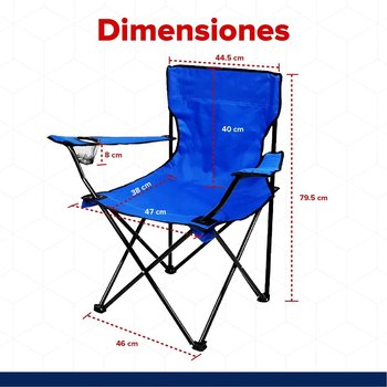 Silla Camping plegable azul