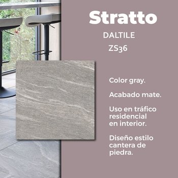Piso Stratto Light Gray Daltile 60.5x60.5 cm