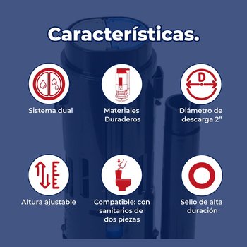 Válvula de Descarga Sanitario Dual 2" Pulgadas WC 2 Pzas