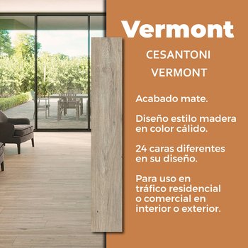 Piso Vermont Cesantoni 20 x 120 cm Rectificado