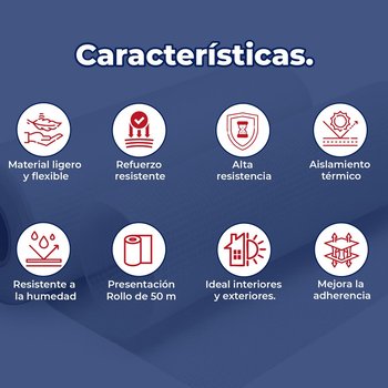 Malla de fibra de vidrio para aislamiento Fanosa 50 metros