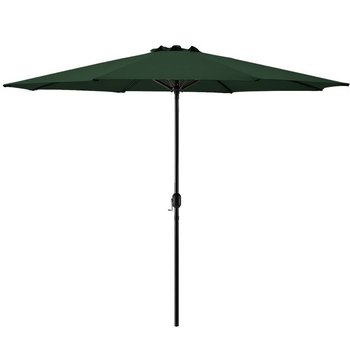 Sombrilla jardín con manivela en acero y poliéster verde