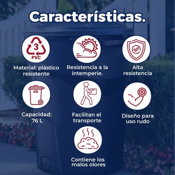 Cesto Plástico 76 litros Negro