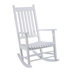 Silla Mecedora De Madera Blanca