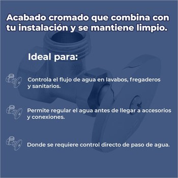 Llave Angular Urrea 1/2" Acabado Cromado Uso Profesional