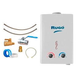 Calentador Paso 12 Lts Rugo Gas Nat Incluye Kit de Instalación