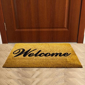 Tapete Antideslizante Leyenda Welcome Color Negro y Tostado