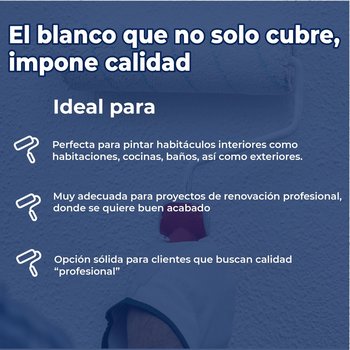 Pintura vinil acrilica mate profesional extra white 19 L