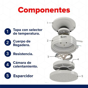 Regadera eléctrica ecoducha 4 temperaturas 110V