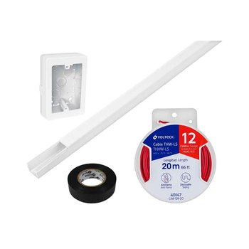 Paquete Canaleta 17x20 10 M + Cable Eléctrico #12 Volteck