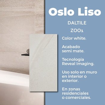 Muro Oslo Liso White Daltile 30 x 60 cm