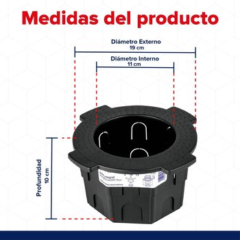 Bote Integral de Polietileno 10 cm Alto x 11 cm Diámetro