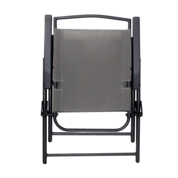 Silla jardin Textilene plegable color gris con descanzabrazos