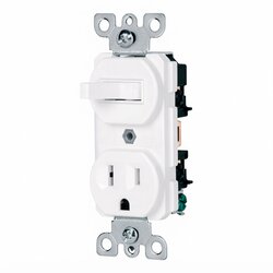Apagador Sencillo Vertical 1 Contacto 2P+T Blanco COAP-SB