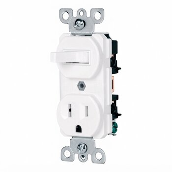 Apagador Sencillo Vertical 1 Contacto 2P+T Blanco COAP-SB