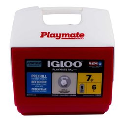 Hielera playmate Pal Igloo 7 QT 09 latas rojo y blanco