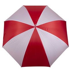 Paraguas portátil para lluvia estilo golf rojo y blanco