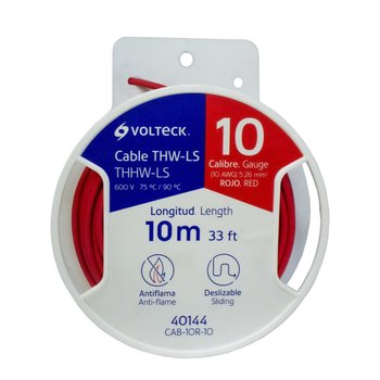 Cable eléctrico Volteck THHW-LS 10 AWG ROJO 10M