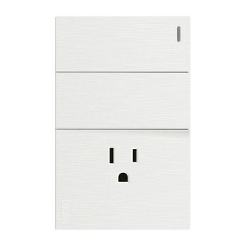 Placa 2 Apagadores Sencillos 1 Contacto Lucek Flat Blanco
