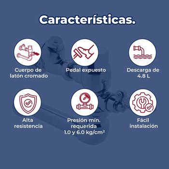 Fluxómetro de Pedal para WC Spud de 38 mm Helvex 310-38-3.5