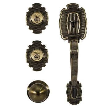 Cerradura Gatillo Yale Riviera Alta Seg. Latón Antiguo Ll/Ll