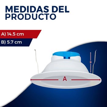Luminario led empotrado 6 pulgadas luz blanco