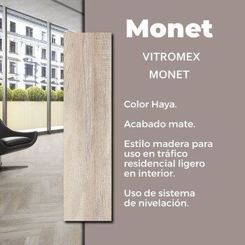 Piso Monet Haya Vitromex 25x100 cm Rectificado