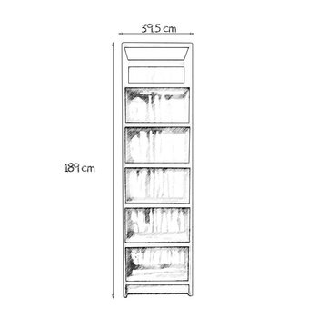 Cajonera Madera de Pino 6 Niveles Excel 47.62x181.60x41.27 cm