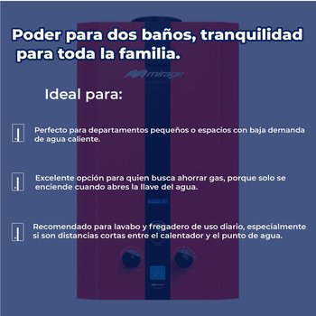 Calentador Paso 06 Lts Rojo Gas Nat Incluye Kit de Instalación