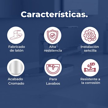 Llave Monomando para Lavabo 4" sin Desagüe Rugo 23MQ