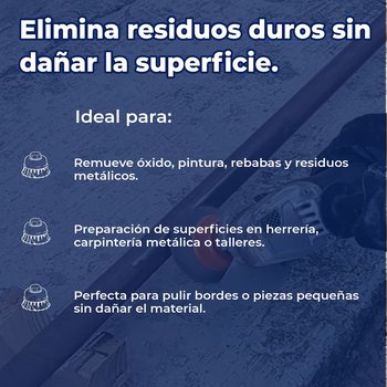 Carda Copa Alambre Trenzado Fino 4 pulg Truper 5/8