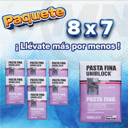 Paquete 8x7 Sacos Recubrimiento Pasta fina Uniblock 20 KG Paquete 8x7 Sacos Recubrimiento Pasta fina Uniblock 20 KG