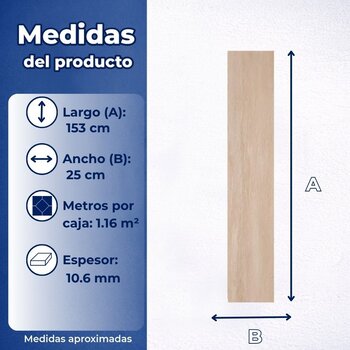 Piso Xenia Natural Rectificado Daltile 25X153 1.16 M2 ZXN3R