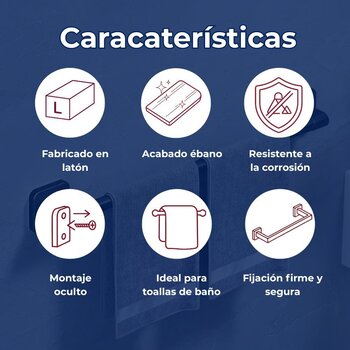 Toallero de Barra Para Baño Piazza Ébano Helvex PIA-105-EB