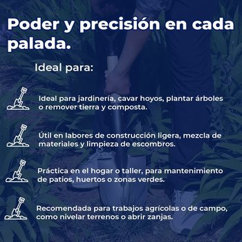 Pala cajuelera redonda puño "D" mango de madera Truper