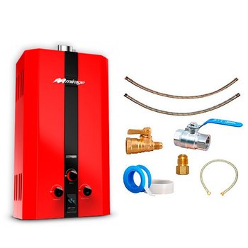 Calentador Paso 10 Lts Rojo Gas Lp Incluye Kit de Instalación